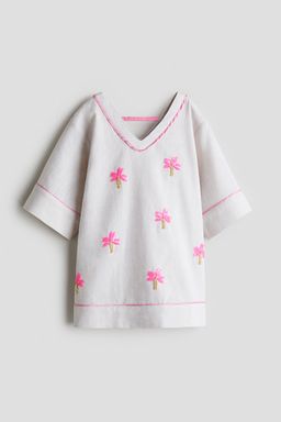 H&M - Girls Beige Sequined Linen-Blend Dress