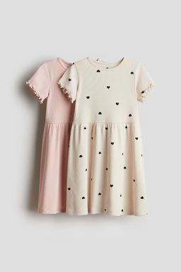 H&M - Girls 2-Pack Cotton Dresses