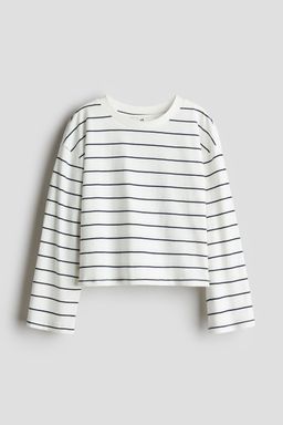 H&M - Girls White Long-Sleeved Cotton Jersey Top