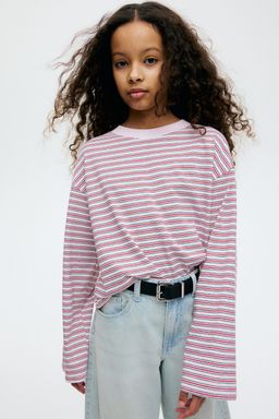 H&M - Girls Pink Long-Sleeved Cotton Jersey Top