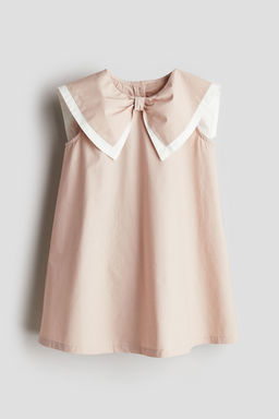 H&M - Girls Pink Sailor-Collared Cotton Poplin Dress