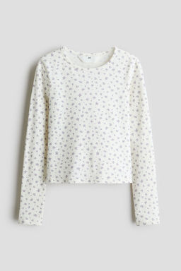 H&M - Girls White Long-Sleeved Top