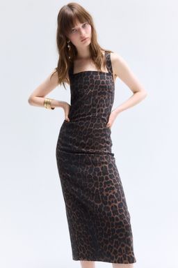 H&M - Women Brown Linen-Blend Dress