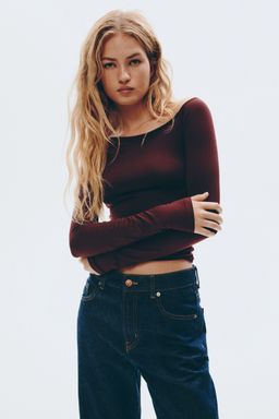 H&M - Women Red Draped One-Shoulder Top