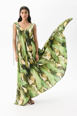 H&M - Women Green Voluminous Maxi Dress