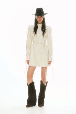 H&M - Women White Linen-Blend Dress