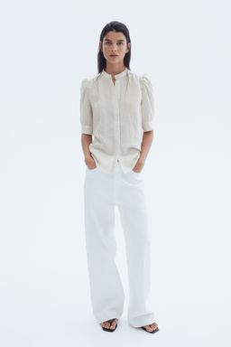 H&M - Women White Puff-Sleeved Blouse