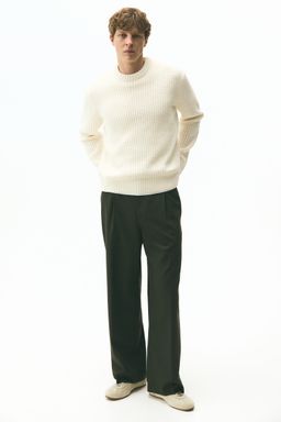 H&M - Men White Regular Fit Chenille Jumper