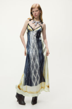 H&M - Women Black Printed Satin Dress