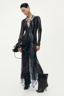 H&M - Women Black Layered Mesh Dress