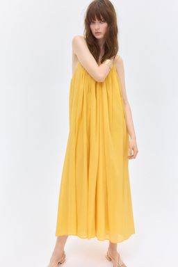 H&M - Women Yellow A-Line Maxi Dress