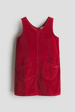 H&M - Girls Red Corduroy Pinafore Dress