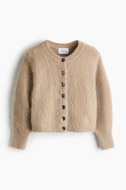 H&M - Women Beige Mohair-Blend Cardigan