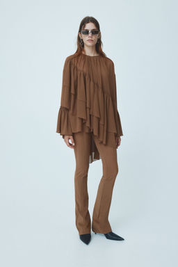 H&M - Women Brown Chiffon Blouse