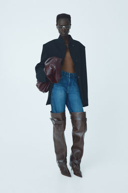 H&M - Women Brown Long-Sleeved Mesh Body