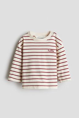 H&M - Boys|Girls White Long-Sleeved Cotton T-Shirt