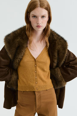 H&M - Women Yellow V-Neck Cardigan