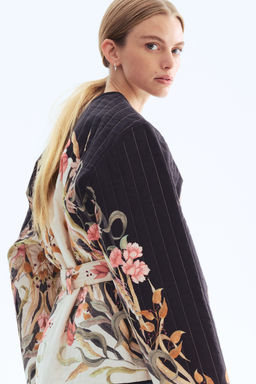 H&M - Women White Quilted Tie-Belt Jacket