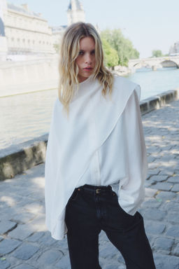 H&M - Women White Cape Blouse