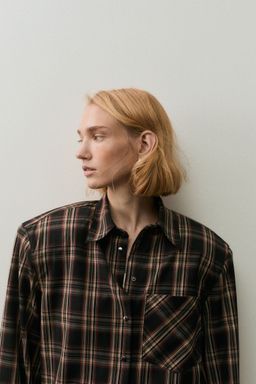 H&M - Women Black Shoulder-Pad Shirt