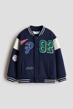 H&M - Boys Blue Motif-Detail Baseball Jacket