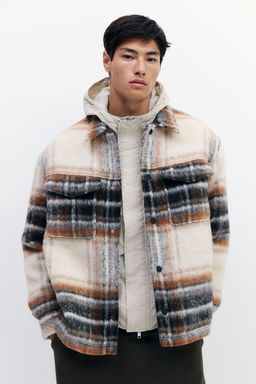 H&M - Men White Oversized Fit Padded Overshirt