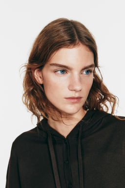 H&M - Women Brown Hooded Cardigan