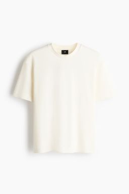 H&M - Men White Loose Fit Interlock T-Shirt