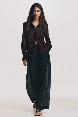 H&M - Women Brown Draped Shirt