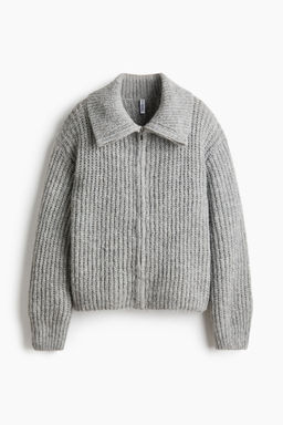 H&M - Women Grey Zip-Through Cardigan