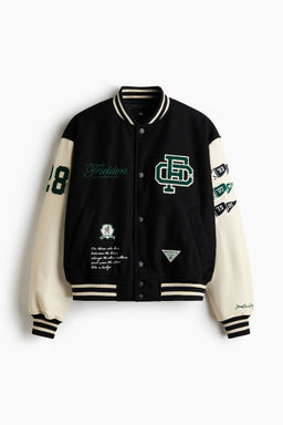 H&M - Men Multi-Color Motif-Detail Baseball Jacket