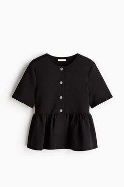 H&M - Women Black Peplum Top