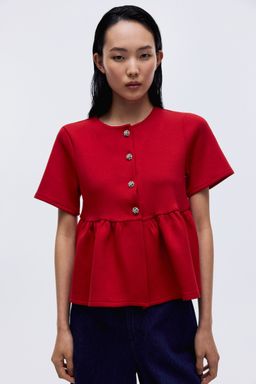 H&M - Women Red Peplum Top