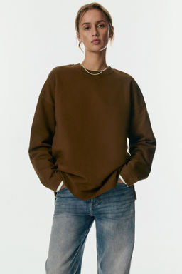 H&M - Women Brown Washed-Look Sweatshirt