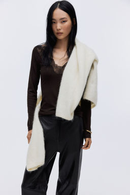 H&M - Women Brown Lace-Trimmed Top