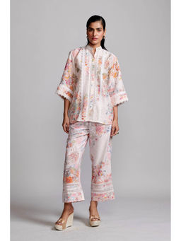 dash and dot - Multi-Colour Lace Linen Printed Co-Ord (Set of 2)