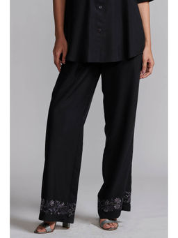 dash and dot - Black Metallic Embroidered Pant