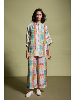 dash and dot - Multi-Colour Multicolour Check and Lace Co-Ord (Set of 2)