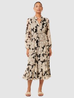 Forever New - Multi-Color Floral Midi Dress with Belt (Set of 2)