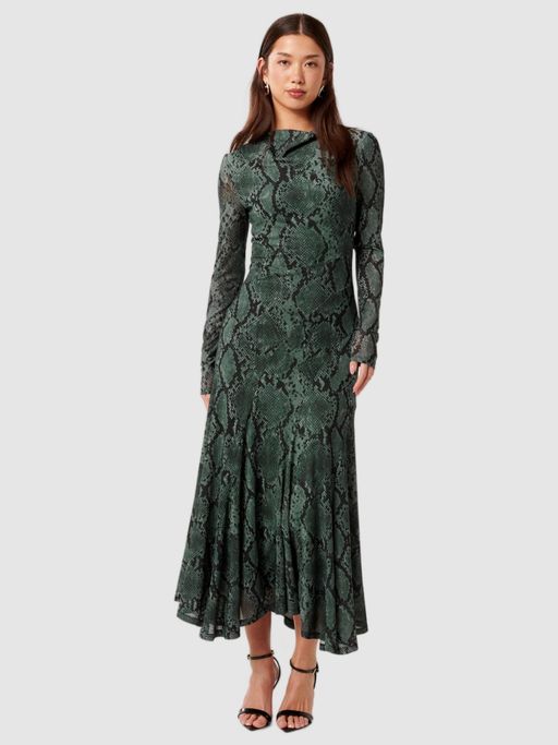 green emerald velvet dress Portia Lace Skater Mini Dress Green main image 0