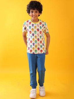 ANTHRILO - Polo Print White Boys Summer T-shirt & Joggers (Set of 2)