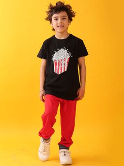ANTHRILO - Popcorn Black Summer Boys T-shirt & Joggers (Set of 2)