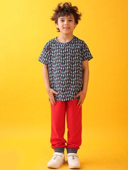 ANTHRILO - Tropical Drinks Summer Multi-Color Rib Boys T-shirt & Joggers (Set of 2)