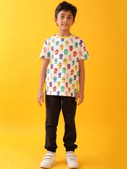 ANTHRILO - Polo Print Black Boys Summer T-shirt & Joggers (Set of 2)