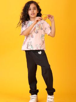 ANTHRILO - Unicorn Star Summer Girls Pink T-shirt & Joggers (Set of 2)