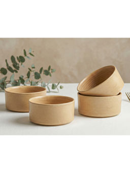 BODHI HOUSE - Beige Handmade Ceramic Serving Bowls (Pack of 4)