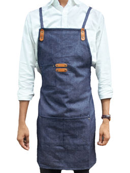 BIANCA - Blue Designer Cotton Kitchen Apron (M)