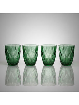Car-O-Bar - Green Tipsy High Ball Cocktail Glasses (Pack of 4)