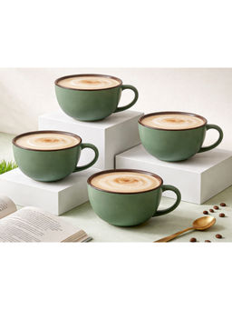 BODHI HOUSE - Green Premium Handcrafted Coffee Mugs (Pack of 4)