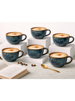 BODHI HOUSE - Blue Premium Handcrafted Coffee Mugs (Pack of 6)